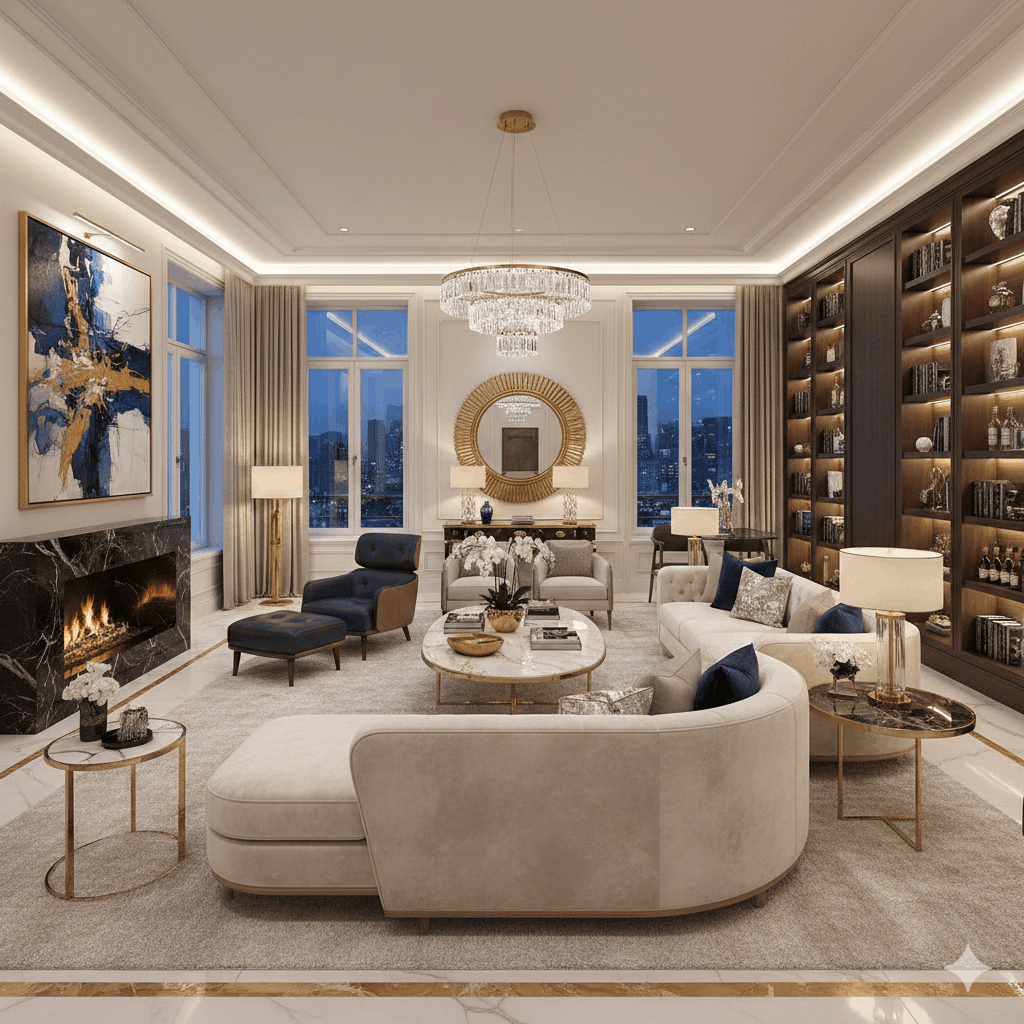 Luxus Wohnzimmer Ideen – Stilvoll einrichten & exklusiv gestalten